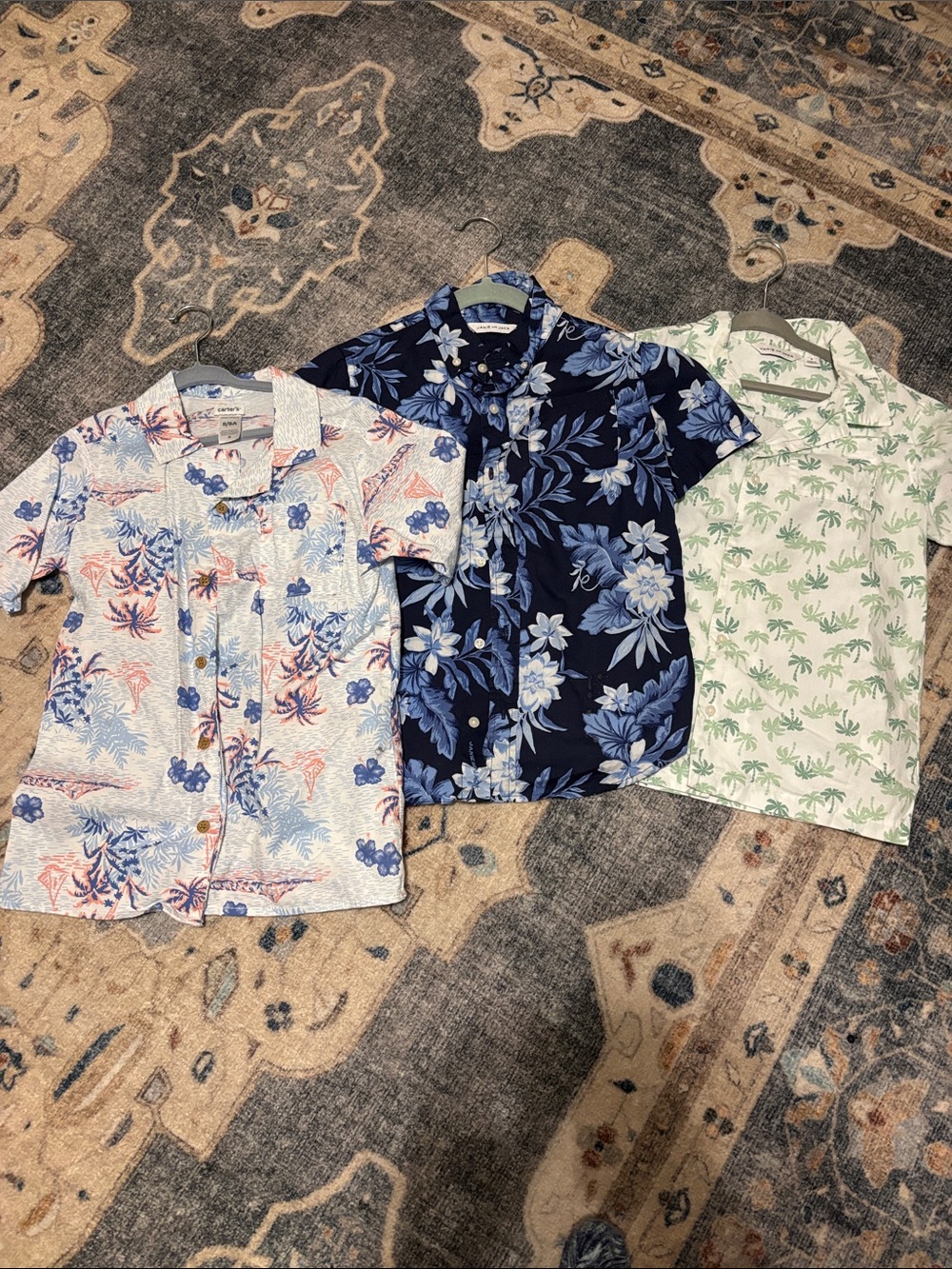 Janie and Jack Boys' Tropical Button-Up Shirts - set of 3, size 8